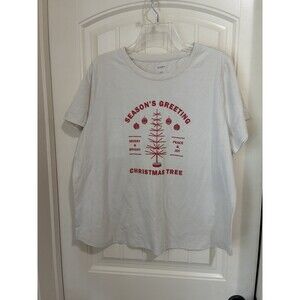 Sonoma Woman's Beige season’s greetings Cap Sleeve T-Shirt Size XXL NWT